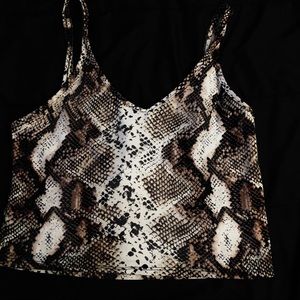 Snake print crop top